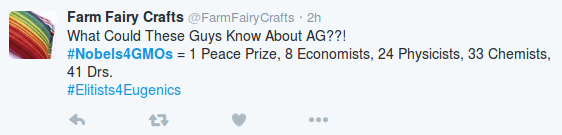 Screenshot eines Twitter-Postings auf den #Nobels4GMOs